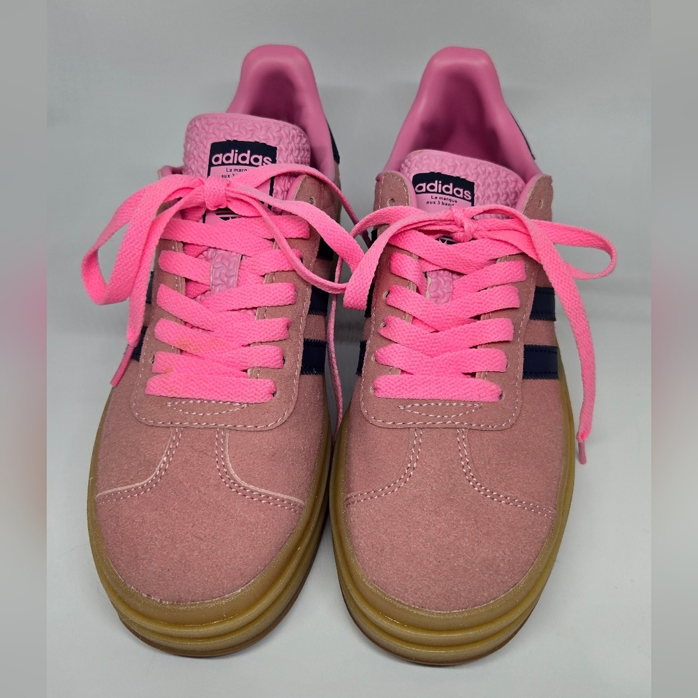 Adidas Gazelle Bold Women's Pink and Blue Gum Sole Sneakers